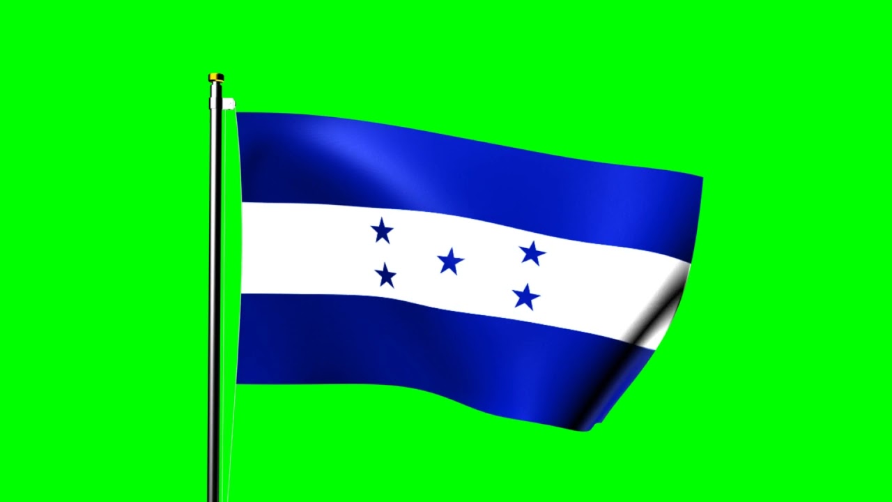 Honduras flag waving over green screen - royalty free footage