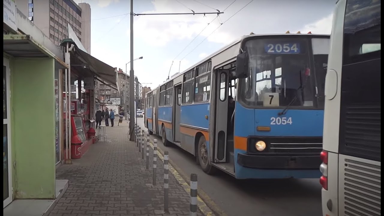 Bulgaria, Sofia, trolleybus 7 ride from пл. Сточна гара to ул. княз Борис I