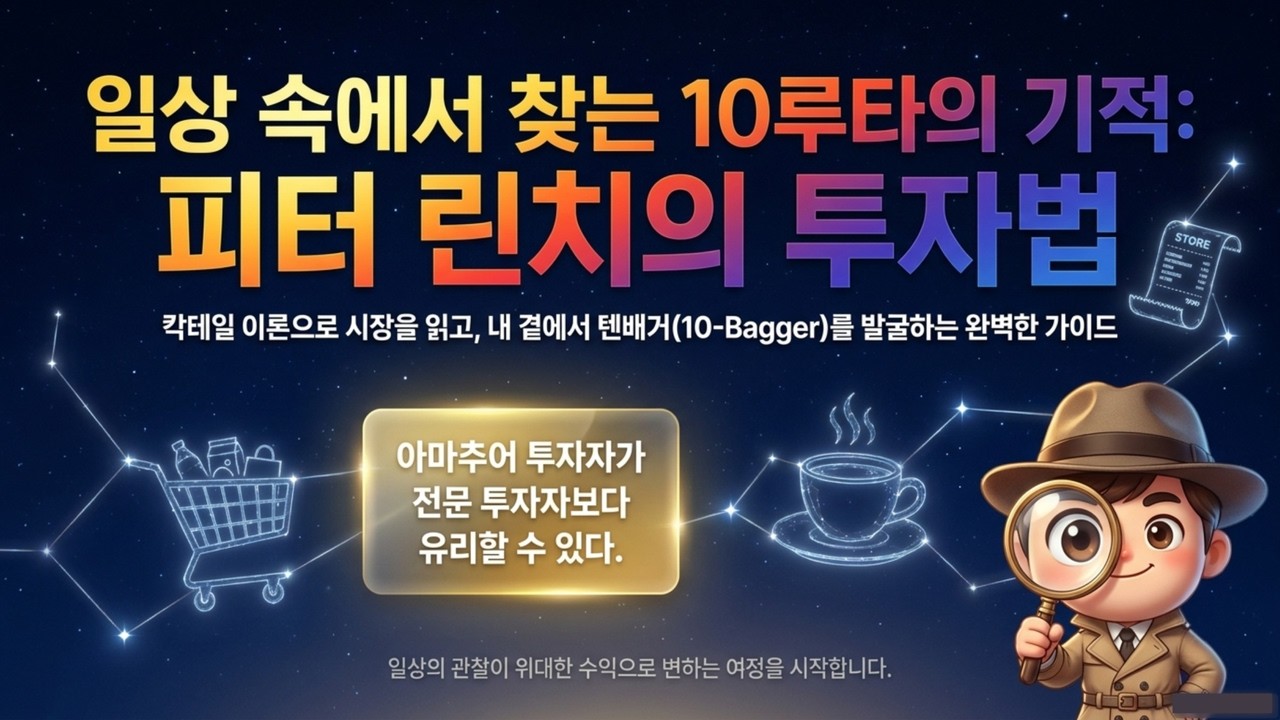 [피터 린치] 마트와 식당에 숨겨진 10배 수익! 피터 린치의 '텐배거' 주식 발굴법 | 1,000% 수익의 비밀, 단기 손실에 흔들리지 않고 위대한 기업과 동행
