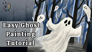 Información Easy Ghost Painting| Step by Step Acrylic Painting Tutorial for Beginners Guía