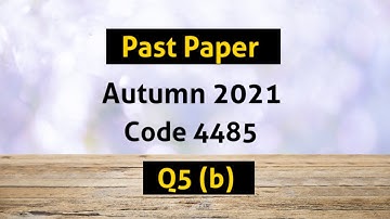 Code 4485 Past Paper Solved Q5(b) Ch 7 Correlation and Regression #aiou #statistics #bs