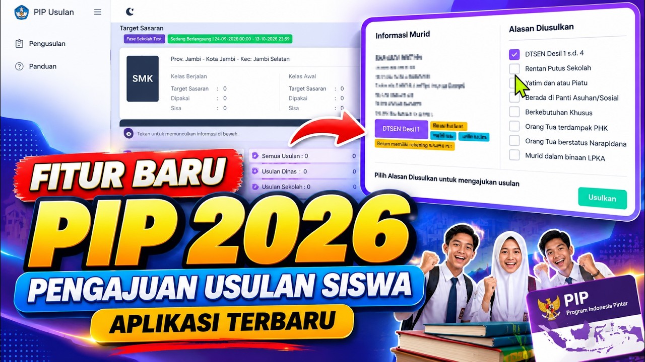 FITUR BARU PIP 2026! Cara Pengajuan Usulan Siswa Peneri… — Transcript