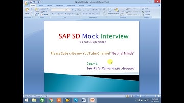 SAP SD Interview on 4 Years Experience by Venkata Ramanaiah Avudari