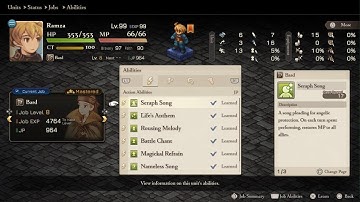 FINAL FANTASY TACTICS - Dancer and Bard stat growth and guide