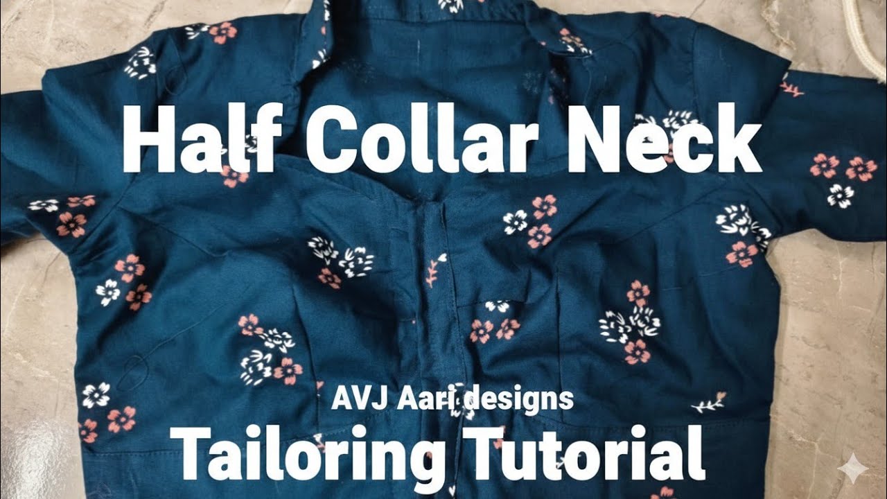 🤯Half Collar Neck Sleave Stitching எப்படி செய்வது #tailoring #tailoringtamil #halfcollar #stitching 