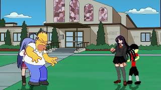 AN Mugen Request #1348: Homer Simpson & Konata VS Kotonoha Katsura & Scout