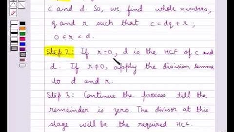 Example:Finding Highest Common Factor(HCF) using Euclid