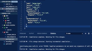 NodeJS MongoDB Typescript Mocha setup