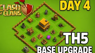 👉Clash of Clans Day 4 | TH5 Base Upgrade &amp; Attack Strategy | Gameplay | COC Progress 2025 #gaming420