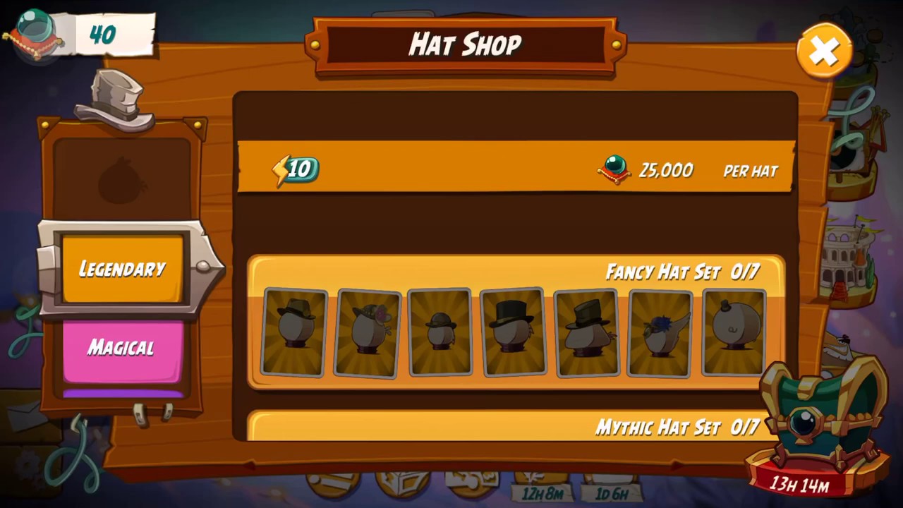 Angry birds 2 - maximum hats unlocked