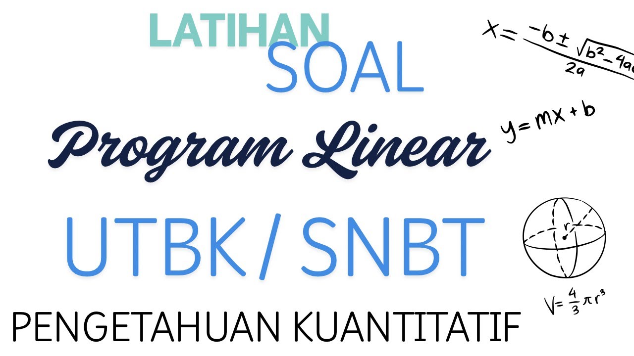 Pengetahuan Kuantitatif UTBK / SNBT, Program Linear 