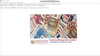 Currency recognition system using image processing running model