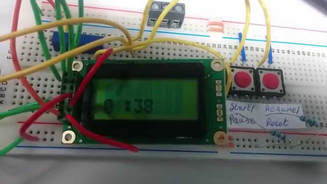 Arduino Uno - Stopwatch on a 8x2 LCD - YouTube