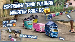 MESIN RC JEBOL SAMPAI KELUAR ASAP😱 EXPERIMENT TARIK PULUHAN MINIATUR PAKE RC🔥