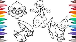 Coloring Meditite, Medicham, Electrike & Manectric | Pokémon GEN 3 Pokédex