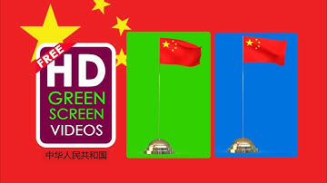 china flag animation green screen video,中华人民共和国