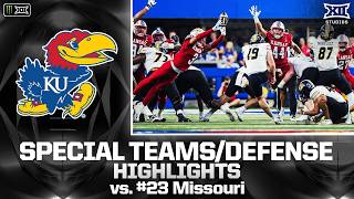 Kansas' Special Teams/Defensive Highlights vs. #23 Missouri | 2026 Monster Energy Big 12 Football