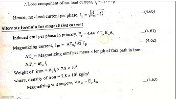 EE8002 Estimation of No load current of transformers