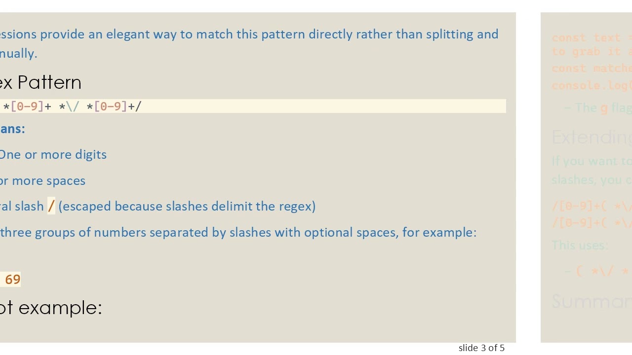 Extracting Number/Number/Number Patterns from Strings with JavaScript Regex