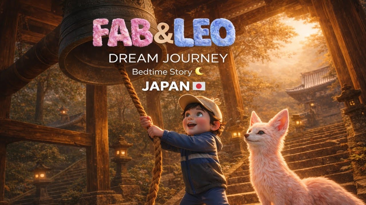 FabTales: Fab & Leo Dream Journey in Japan 🌙 | Calm Educational Bedtime Story for Kids