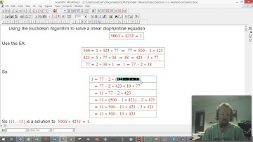 Using the Euclidean Algorithm to solve a linear Diophantine equation
