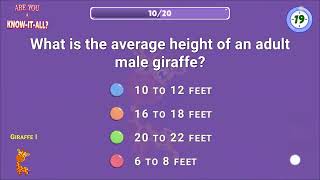 Are You A Know-It-All? - Giraffe Trivia - 20 Questions | Animal Facts Trivia