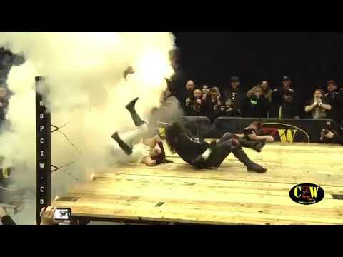 Insane exploding barbed wire spot on CZW!!!!! Mysta Cyric - YouTube