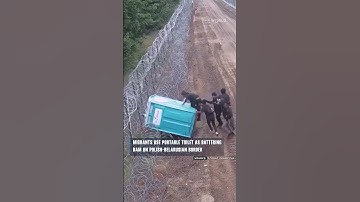 #Migrants use portable toilet as battering ram as #tensions rise at Polish-Belarusian #border