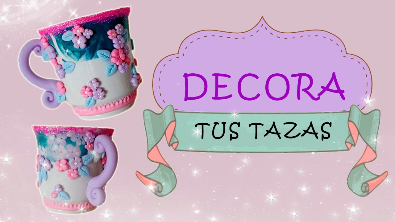 como Decorar tazas con PORCELANA FRIA-como arreglar tazas rotas-ideas para reciclar