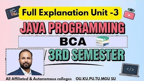 Java-programmering UNIT 3 Snelle revisie Korte en lange imp-vragen 2025-26 BCA III 3e semester OU PU