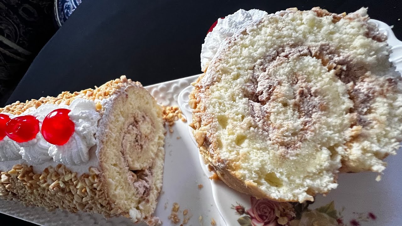 رولي الشوكولا ناجح 100% بكريمة لذيذة وشكل كيحمق 😋😋