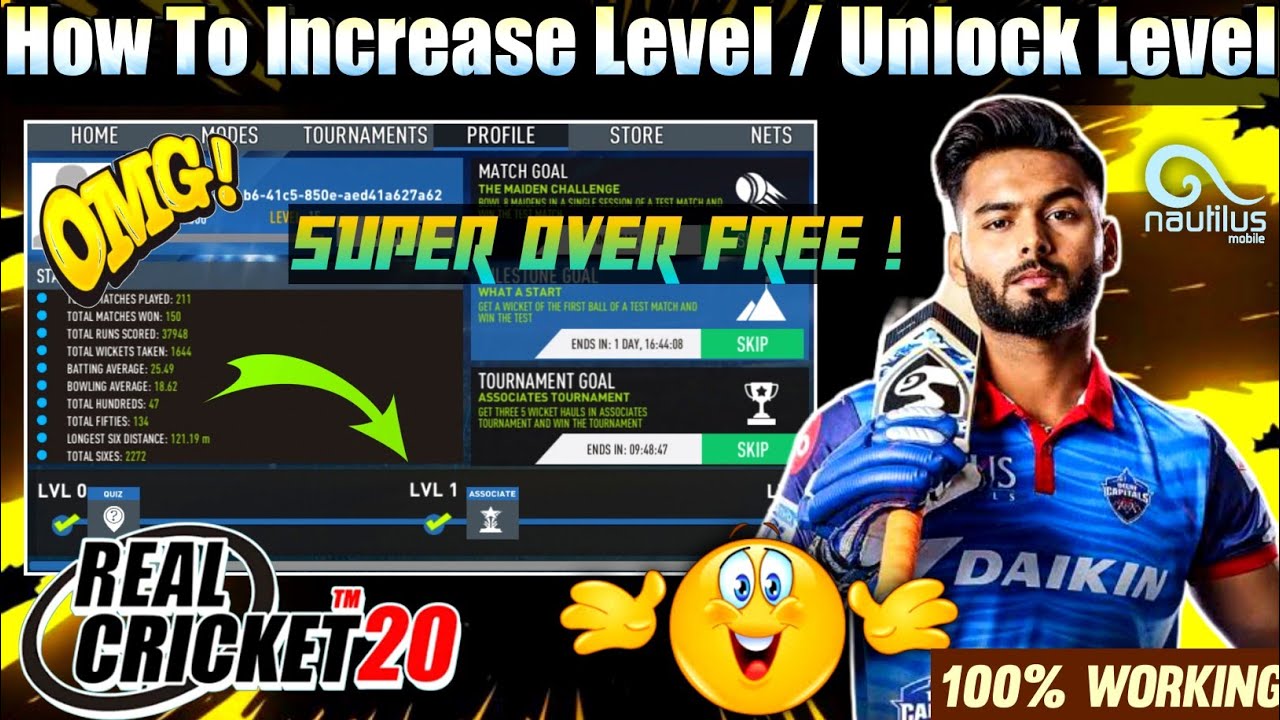 How To Increase Level in Real Cricket 20 Level Unlock Trick | Rc20 Mai ...