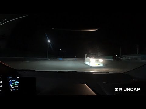 2018年度追加試験項目 夜間対歩行者PCS（街灯あり、対向車あり、車室内）