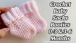 CROCHET BABY SOCKS / BOOTIES 0-3 & 3-6 MONTHS - US TERMS