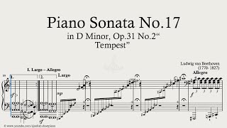 Beethoven Sonata No.17, Op.31 No.2 Tempest 1St Movement Piano Sheet Music Tutorial