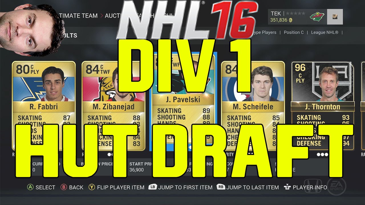 NHL 16: Div 1 Title HUT DRAFT!