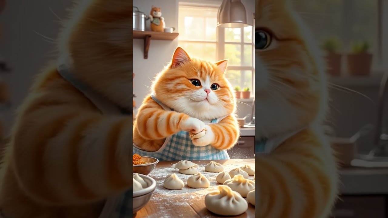 Cute Orange Cat Becomes A Chef So Adorable OrangeCat ChefCat CuteCat FunnyCat AdorableKitty