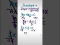 Standard Form to Slope-Intercept Form #Shorts