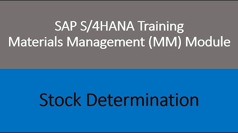 Video 44 - SAP S/4 HANA Materials Management (MM) training - Stock Determination.