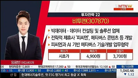 오늘의 종목ㅣ[비투엔] (307870)ㅣ2021년 12월 14일 여의도 주식왕