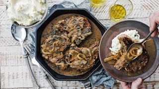 Smothered Pork Chops Recipe + Homemade Gravy and Caramelized Onions