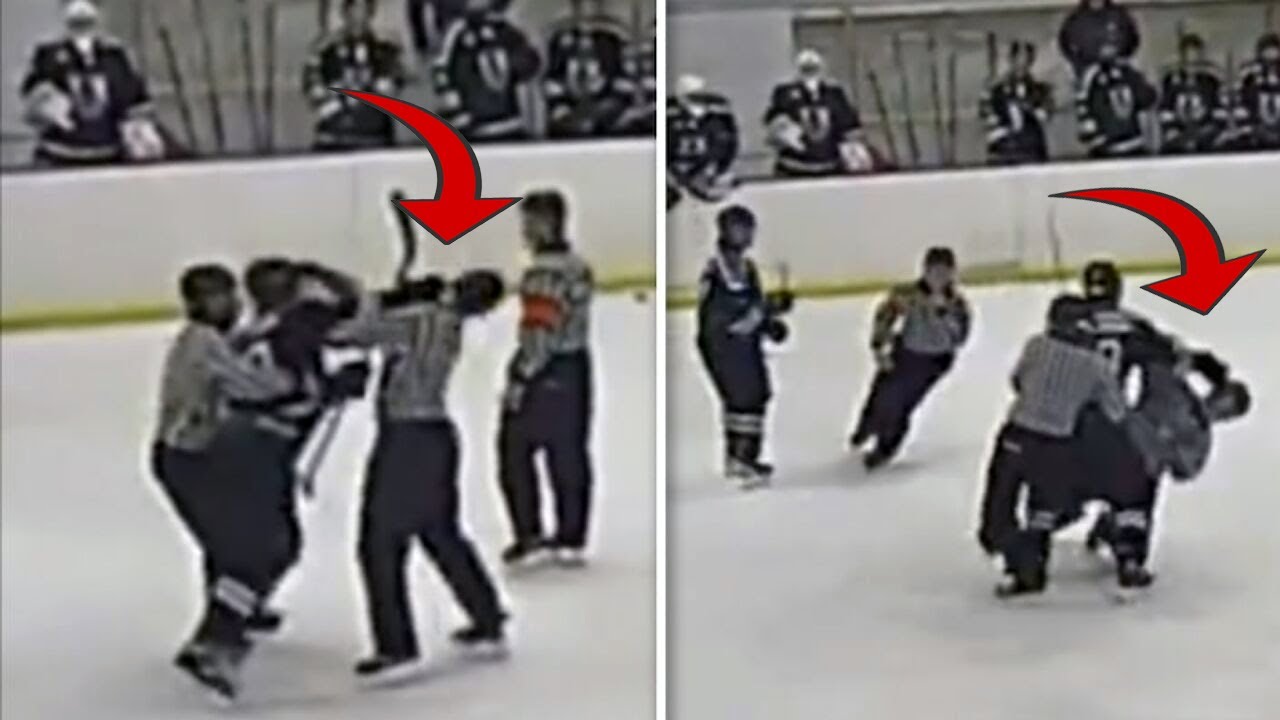 Junior hockey player sucker punches referee. He received a lifetime ban