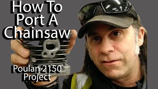 How to port a chainsaw. Poulan 2150 porting how to stage 1 #chainsaw #porting