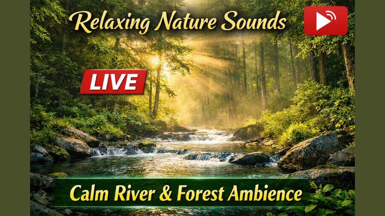 Relaxing Nature Sounds LIVE 🌿 Calm River & Forest Ambience