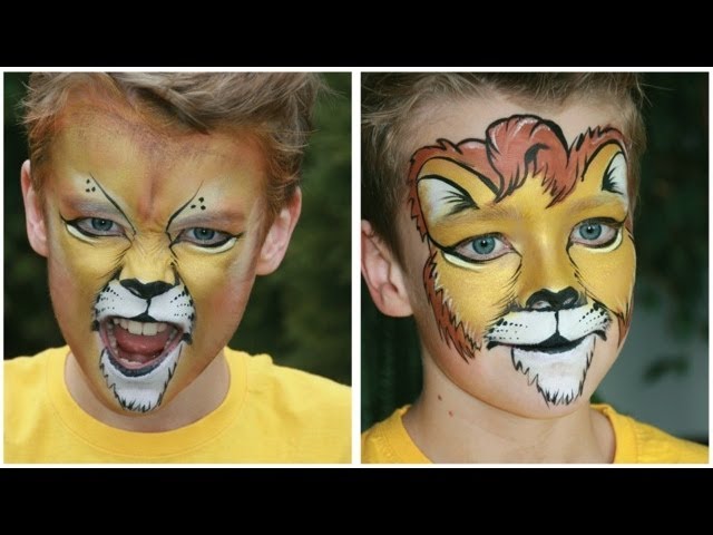 Maquillage De Lion 2 Versions Tutoriel Maquillage Artistique Des Enfants Youtube