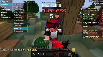 Hacking on Hypixel SkyWars With Sigma Hacked Client! First Video!