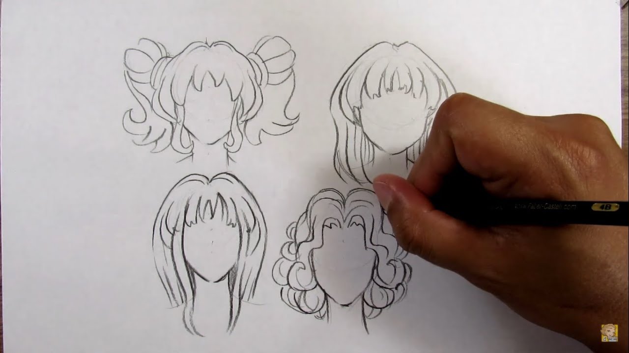 Desenhar Mangá de Cabelo Comprido: Modelos e Vídeo Passo a passo