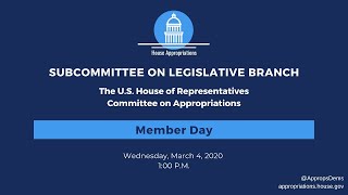 Member Witnesses FY2021 Budget Requests (EventID=110530)