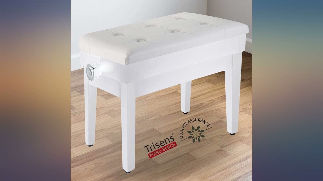 Adjustable Piano Bench Wooden Piano Stool with Music Storage & Height Adjustable- review
